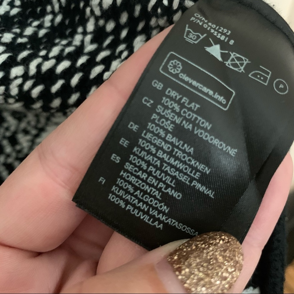 H&M Woven Sweater B&W Blazer Jacket 100% Cotton - Picture 10 of 10